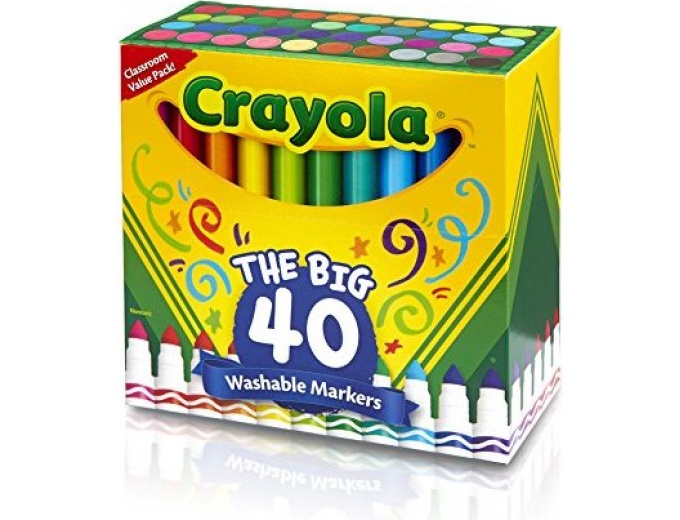 Crayola Washable Broad Line Markers, 40-Count