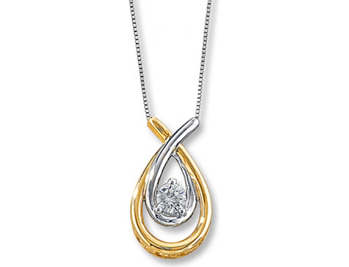 1/4 Carat Diamond 10K Two-Tone Gold Necklace