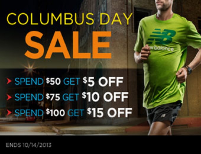 Extra $5, $10 or $15 off Columbus Day Sale