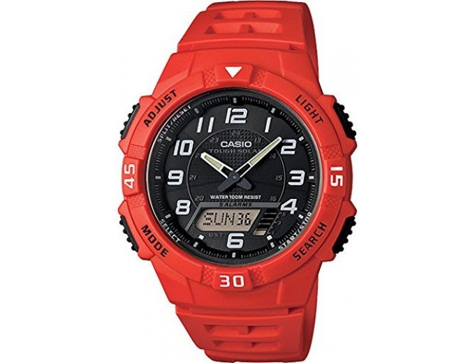 Casio Men's Solar-Power Red Watch