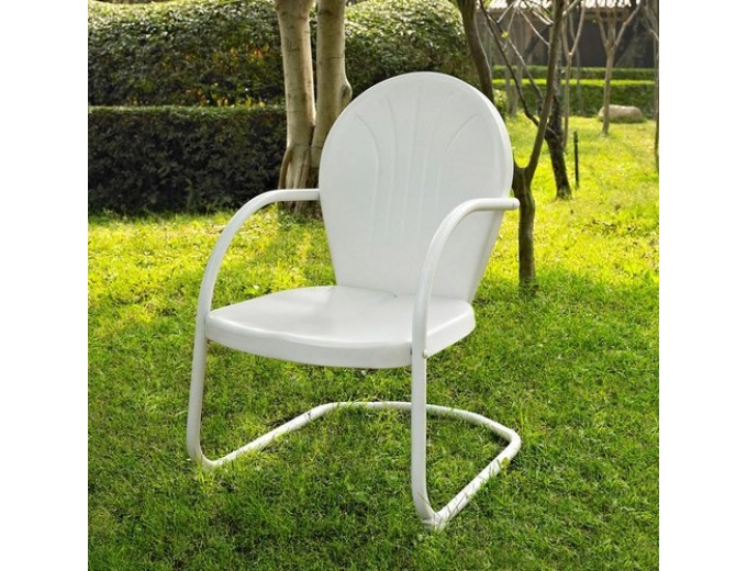 White Steel Patio Conversation Chair