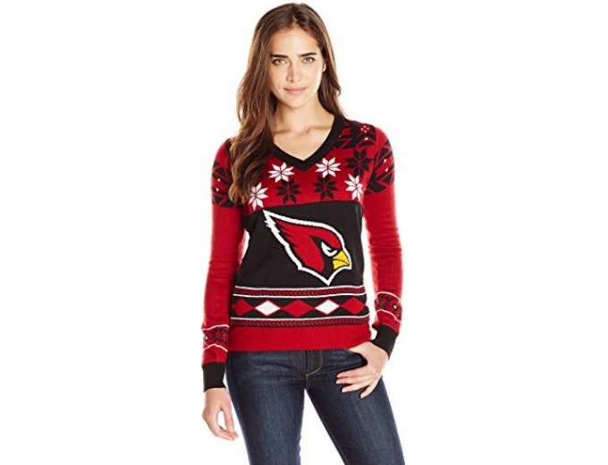 NFL Women's V-Neck Sweater, Arizona Cardinals