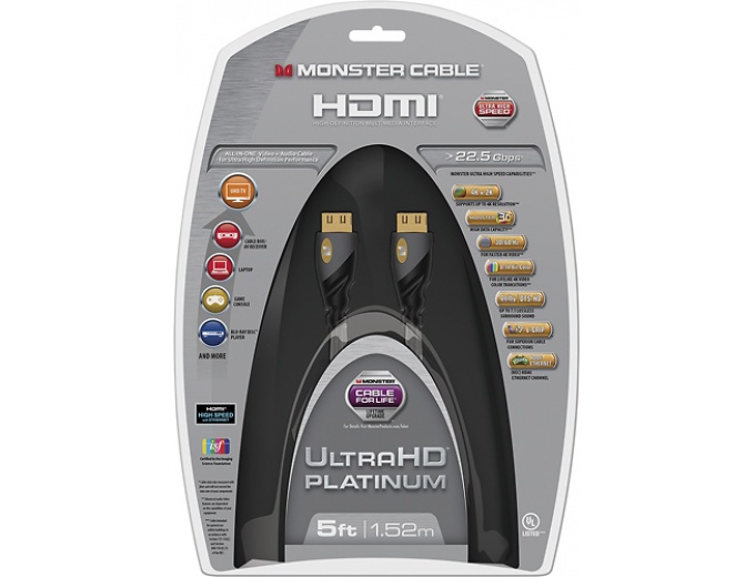Monster Platinum 5' 4K Ultra HD HDMI Cable