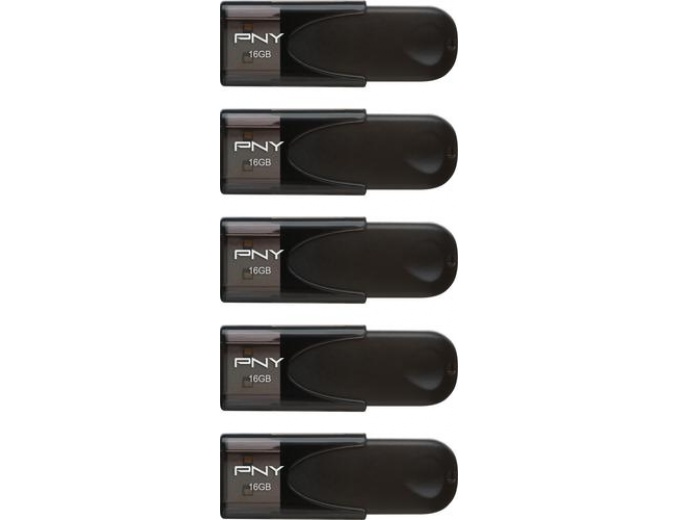PNY Elite Turbo 16GB USB Drives (5-Pack)
