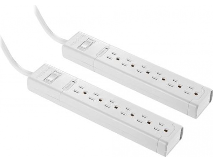 Insignia 6 Outlet Surge Protector 2 Pack