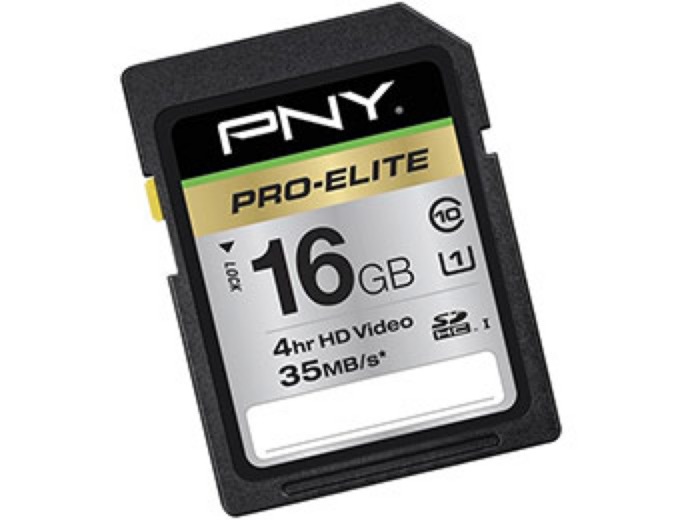 PNY Pro Elite 16GB SDHC Class 10 Memory Card