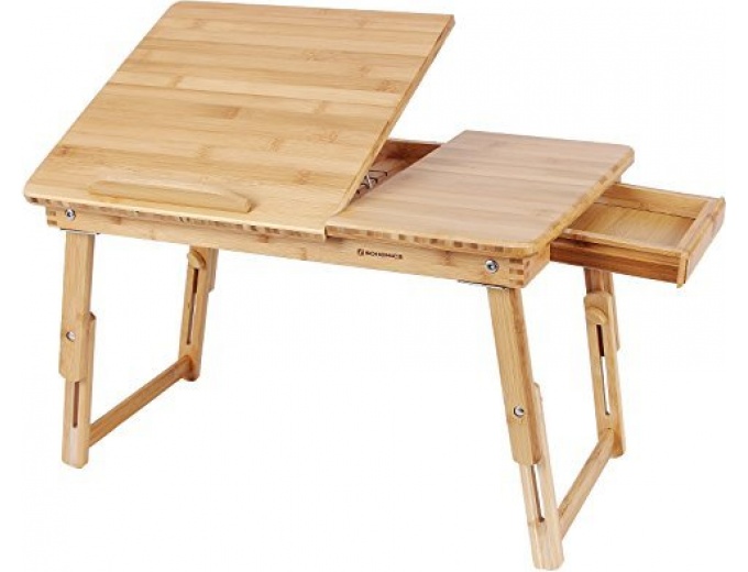 Bamboo Lap Desk Adjustable Breakfast Tray