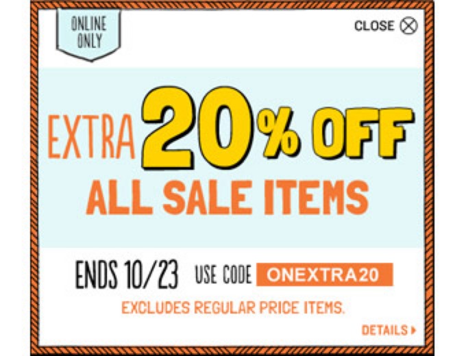 Extra 20% off All Sale Items at Old Navy