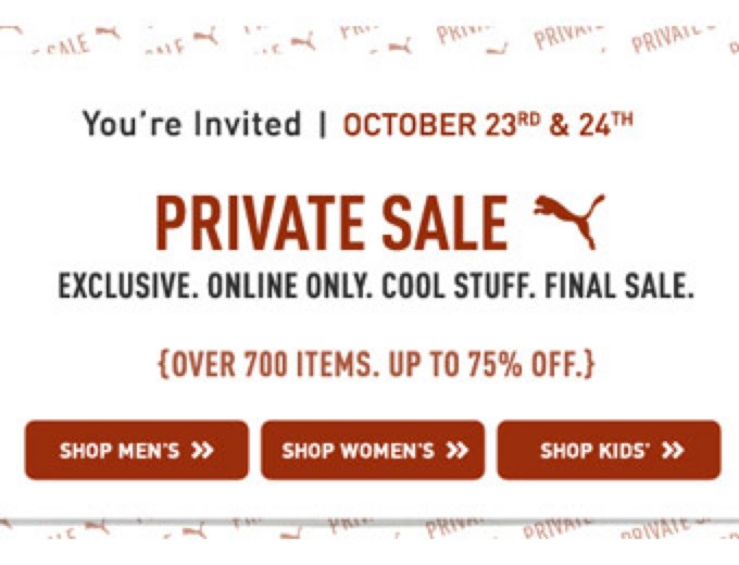 Puma Private Sale - Up to 75% off, Over 700 Items