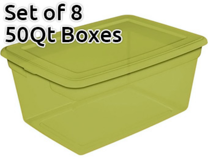 8-Pack 50-Quart Storage Boxes