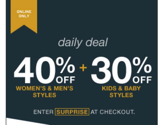 Adult Styles & 30% off Kid Styles at Gap