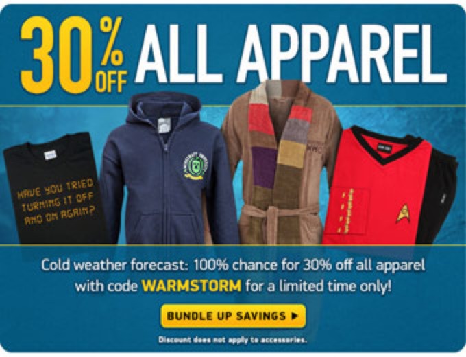 Save 30% off All Apparel at ThinkGeek