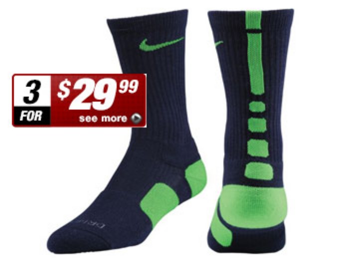 Deal: Nike Elite Basketball Crew Socks 3 for 29.99