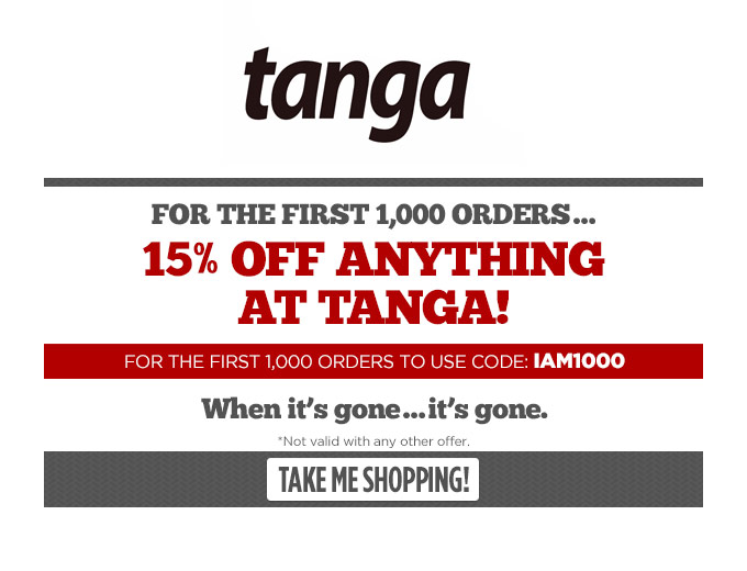 Extra 15% off Anything at Tanga