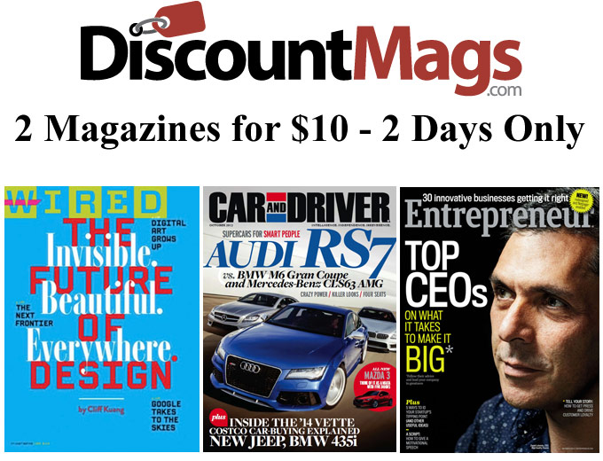 2 for $10 Magazine Subscription Deal