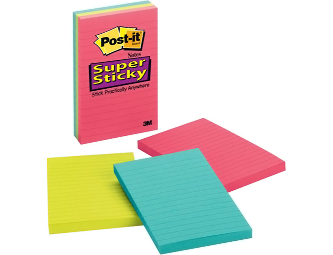 Post-it Super Sticky 4" x 6" Lined Notes