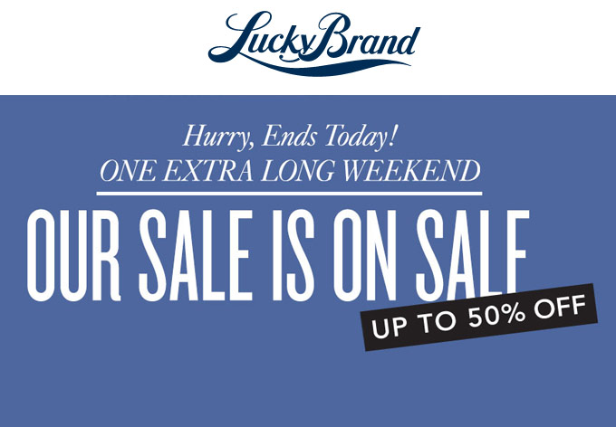 Extra 50% off Sale Items at Lucky Brand