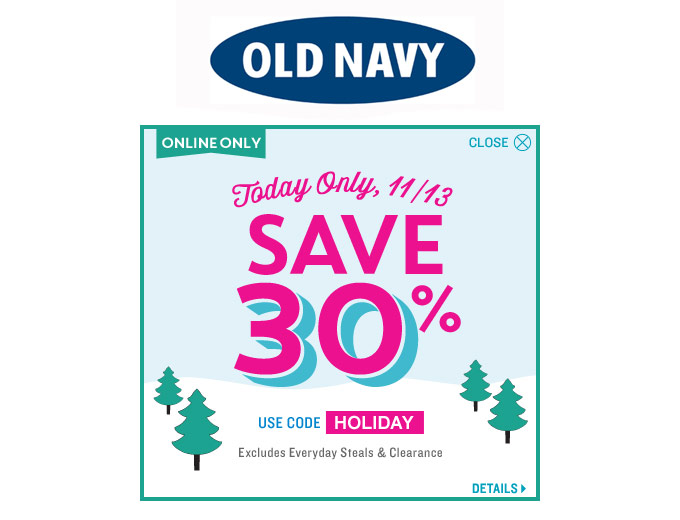Extra 30% off Everyday Steals at Old Navy