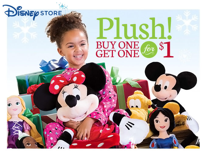 Buy One Plush, Get One for $1 at the Disney Store