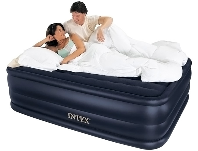 intex queen raised downy inflatable indoor air mattress