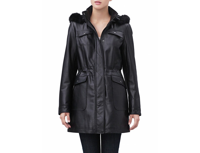 BGSD Jane Women's Hooded Leather Coat