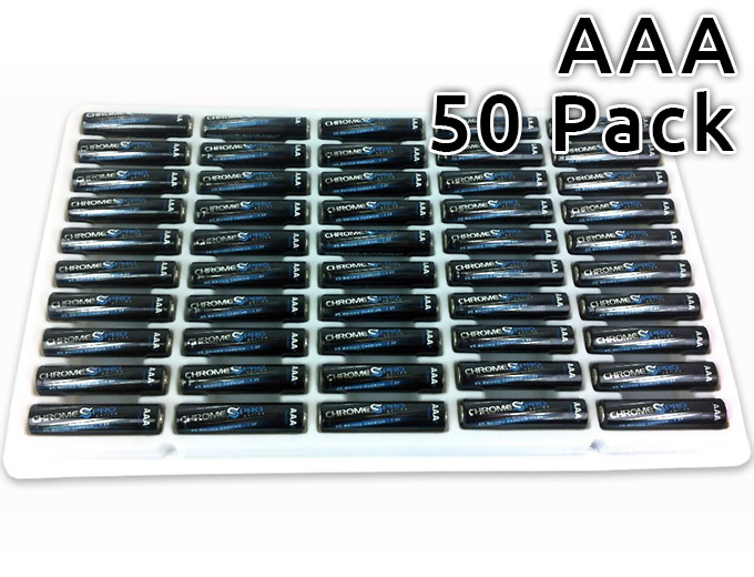 Chrome Pro 50 AAA Alkaline Batteries