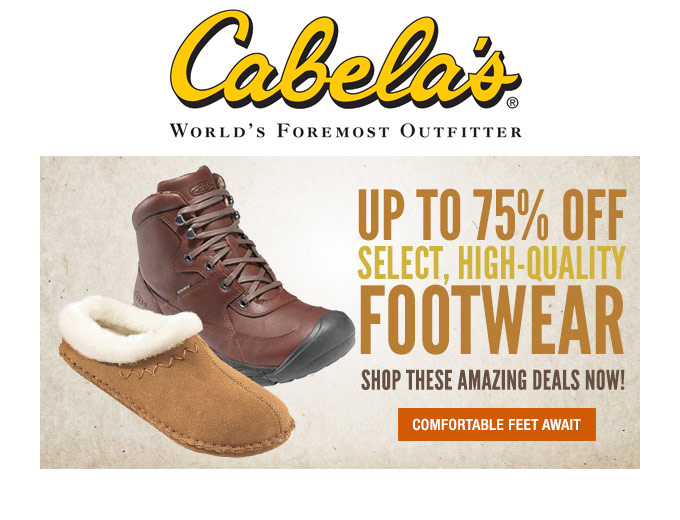 Up to 75% off Footwear for Men & Women at Cabela's