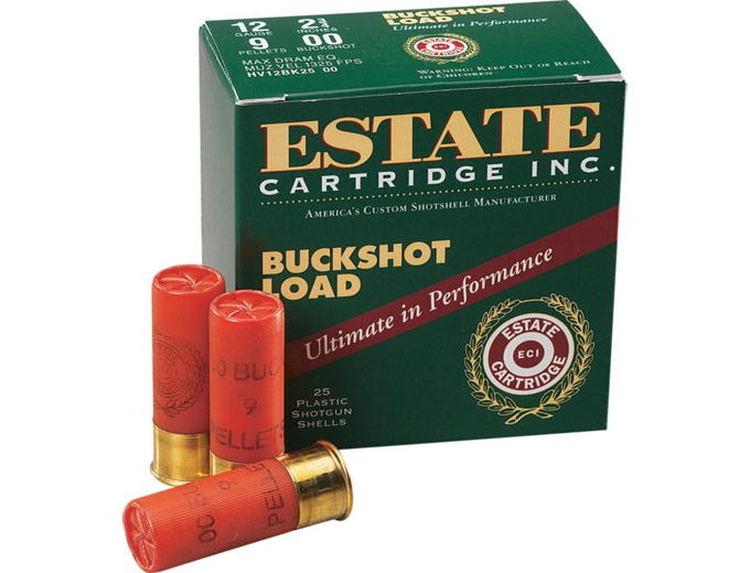 Estate 12-Ga. Buckshot – 25rds Per Box