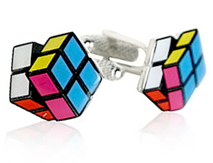 Retro Rubiks Cube Cufflinks