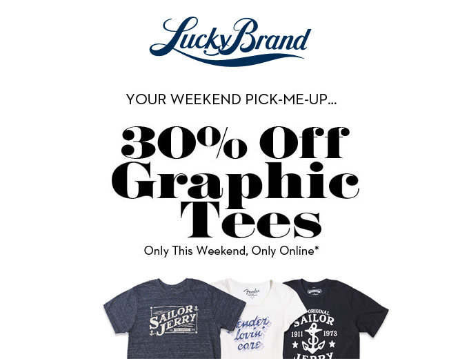 Save 30% off Graphics Tees at Lucky Brand