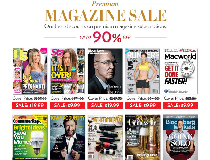 DiscountMags Premium Magazine Sale - 90% off