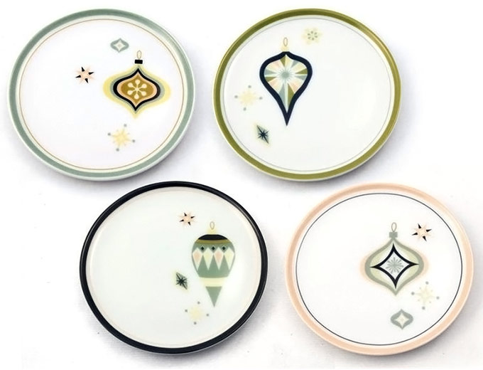 4-pc Del Rey Ornament Tidbit Plates