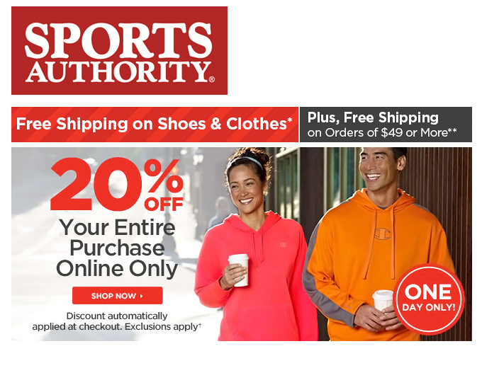 Extra 20% off Your Purchase at Sports Authority
