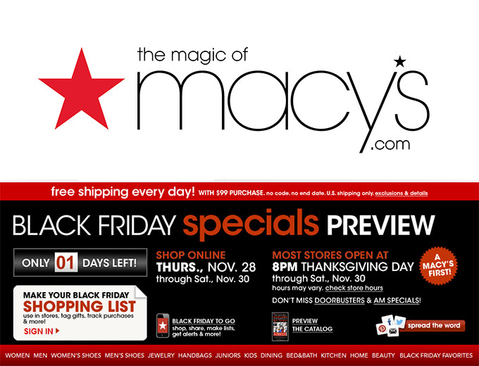 Macy's Black Friday Specials Preview