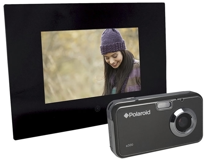 Polaroid 7" Photo Frame, A300 Camera Bundle