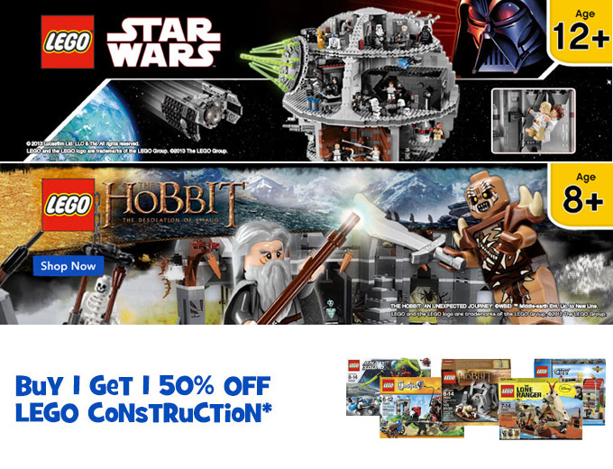 Buy One, Get One 50% off LEGO Sets