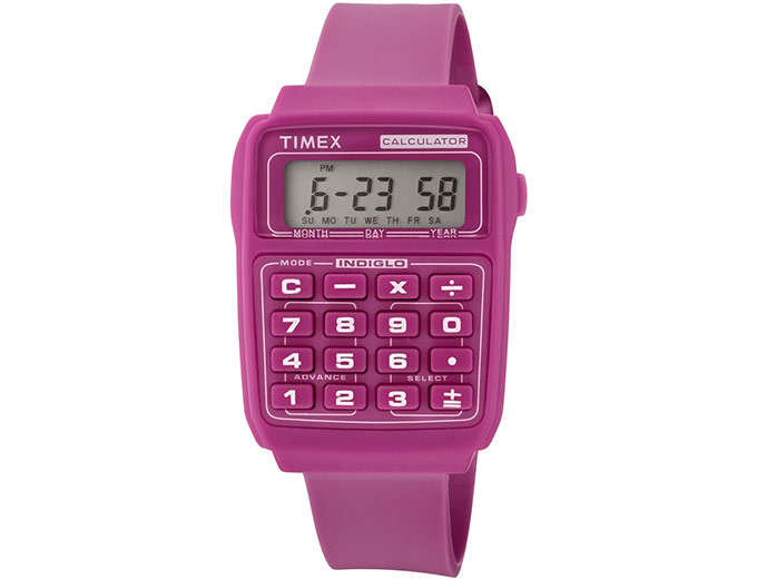 Timex T2N238 Women's Pink Calculator Watch