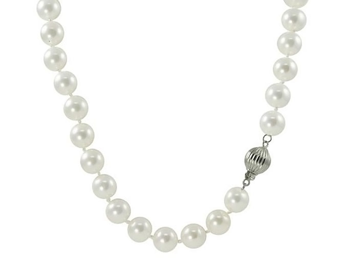 18" Sterling Silver 10mm Pearl Necklace