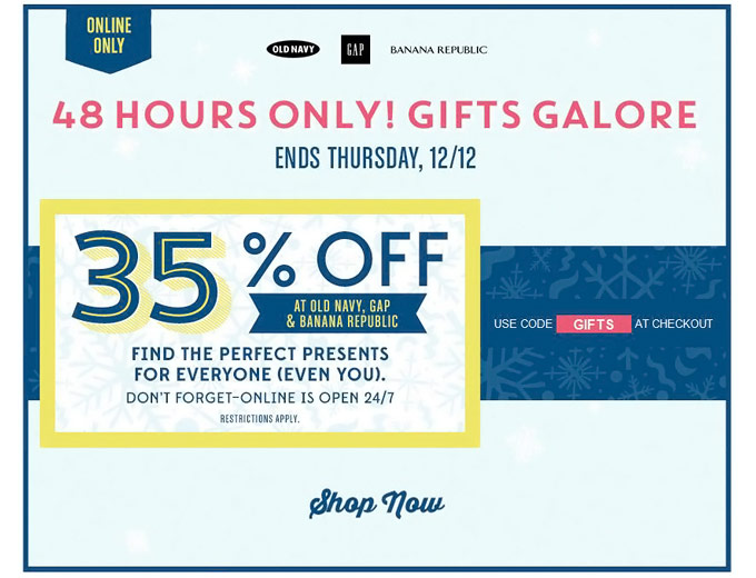 Extra 35% off at Old Navy
