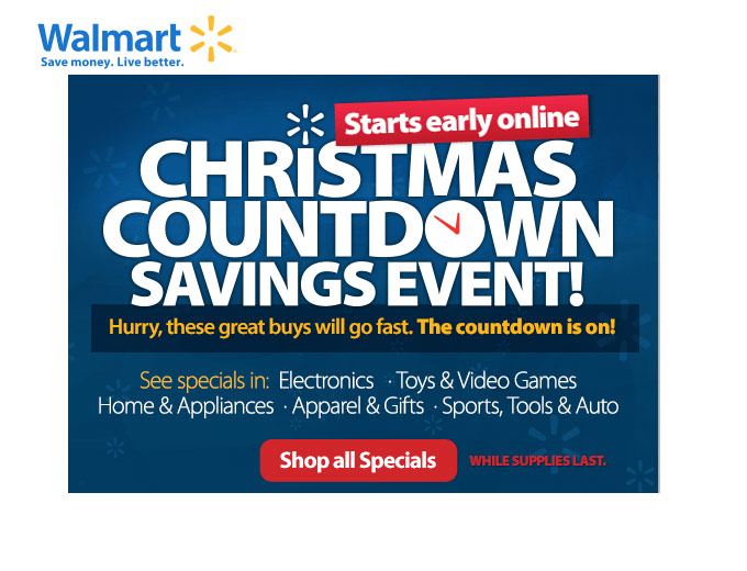 Walmart Christmas Countdown Savings Event