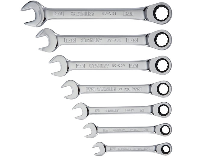 Stanley 7-Pc SAE Ratcheting Wrench Set