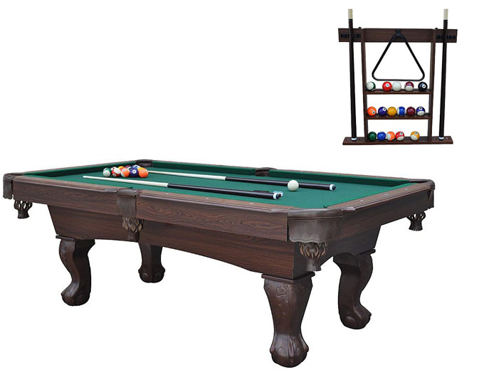 7.5' Courtland Billiard Table w/ Cue Rack