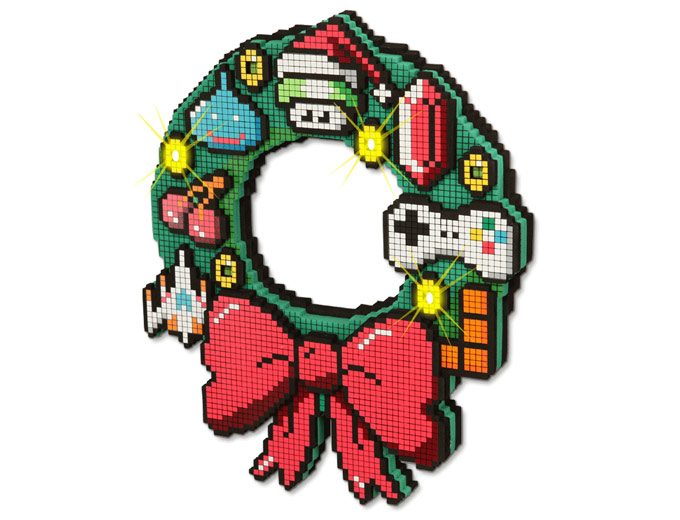 8-Bit LED Holiday Wreath