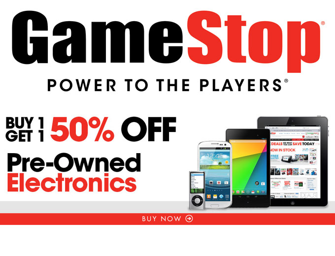 BOGO 50% off All Pre-Owned Electronics at GameStop