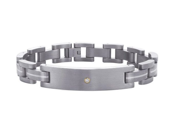 Titanium 0.05 ct. Diamond Men's Bracelet