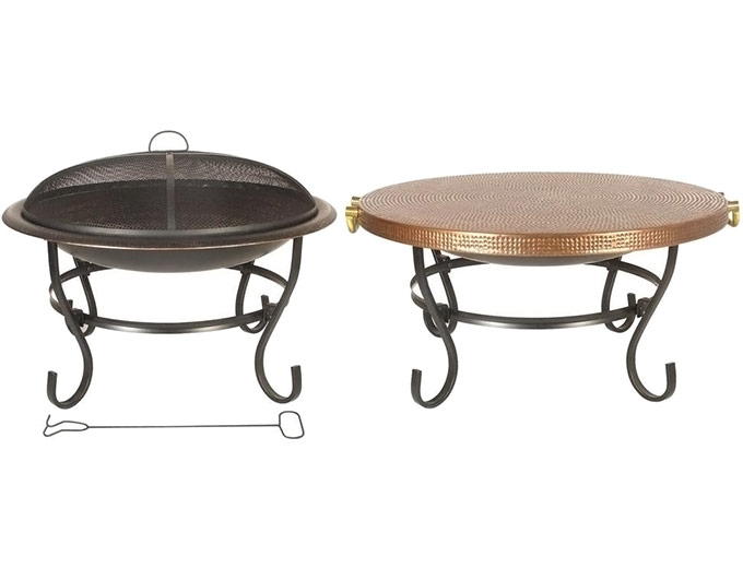 Wrought Iron Fire Pit & Copper Tabletop