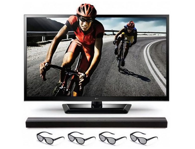 LG 47" 3D HDTV w/ Sound Bar & 3D Glasses