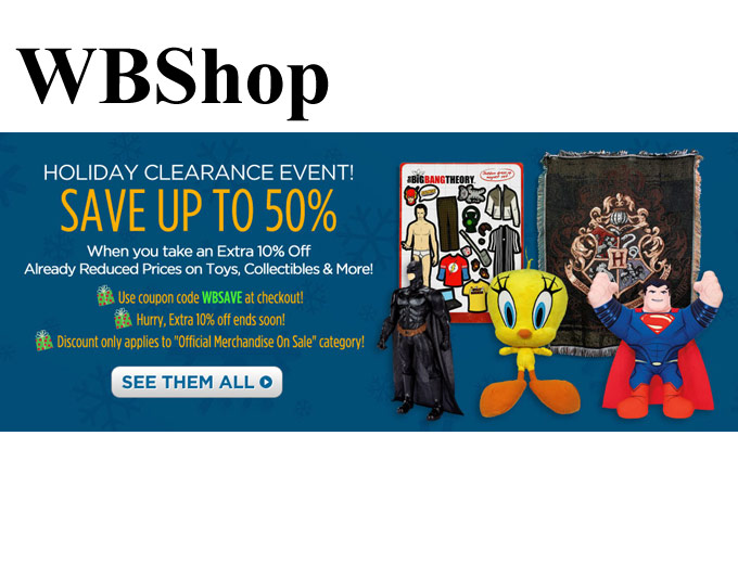 WBShop Holiday Clearance Event - Up to 50% off