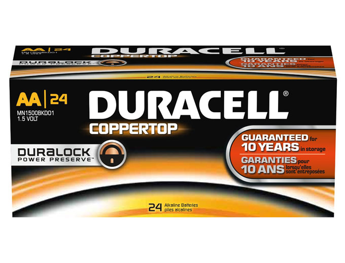 Duracell Coppertop Alkaline AA, 24/Pack