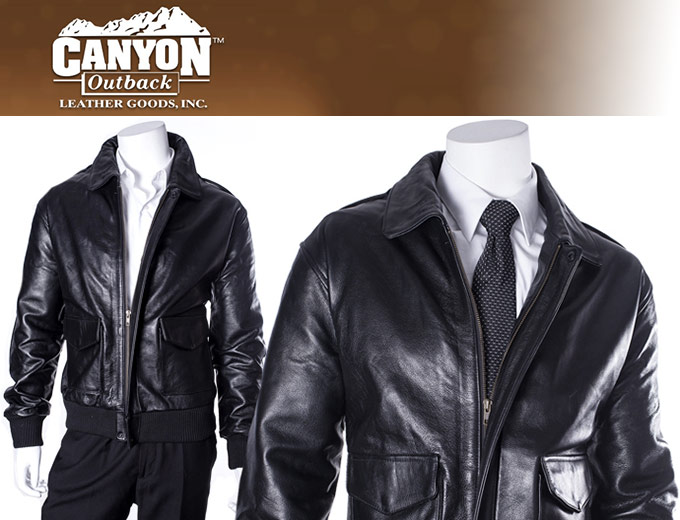 Canyon Outback Men's Leather Bomber Jacket